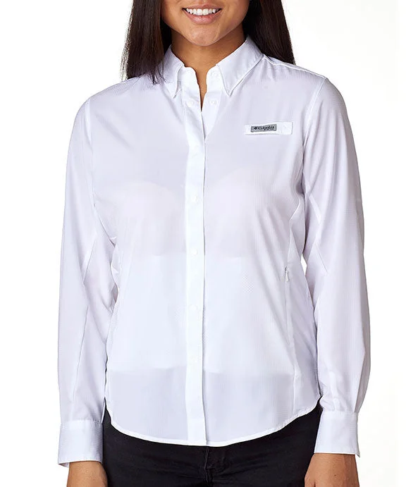 7278 - Columbia Ladies Tamiami™ II Long-Sleeve Shirt | White